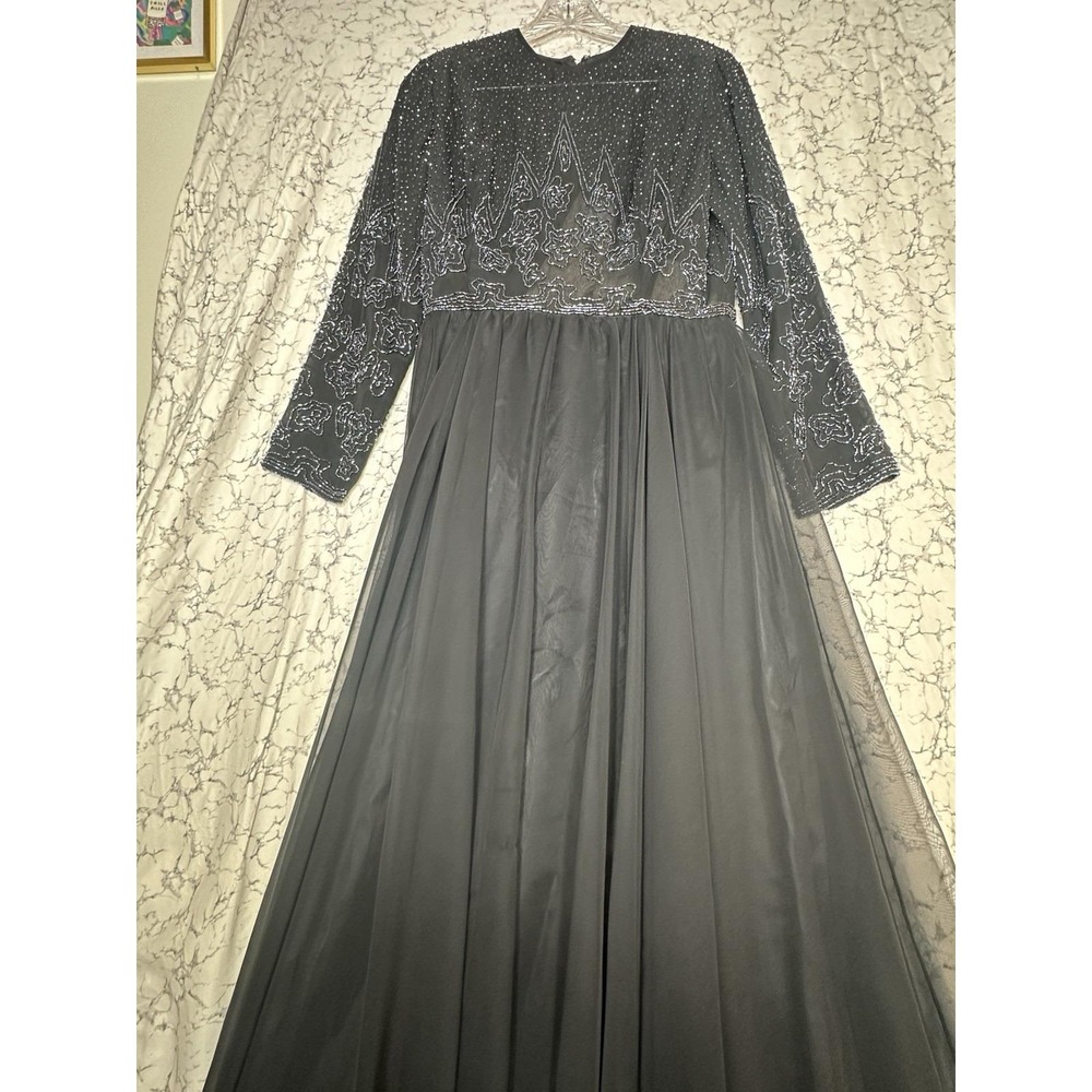 Vintage 1960s Jack Bryan Saks Fifth Ave Sparkle Embroidered Maxi Dress | Sz: 12 - Picture 3 of 13